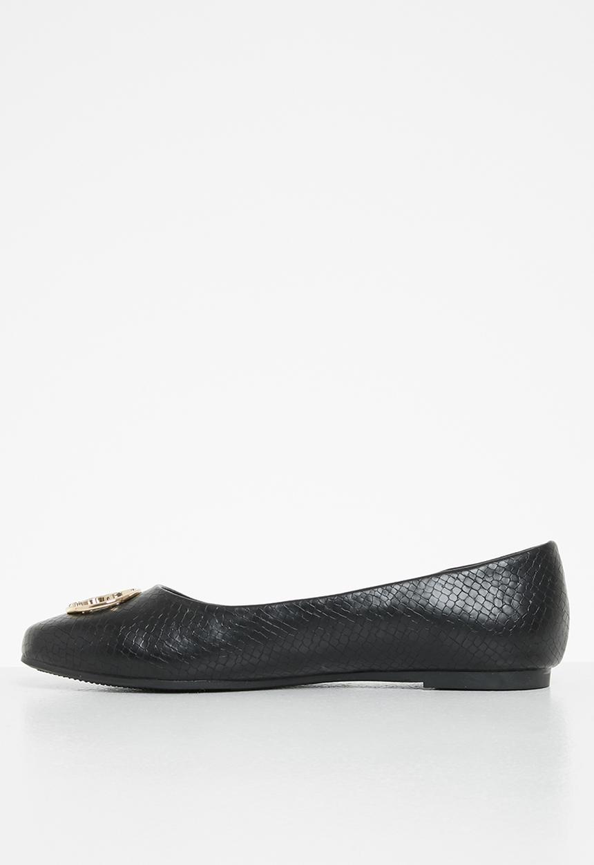 POLO - Bella faux snake metal pony pump - black