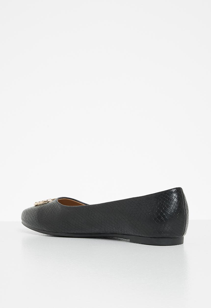 POLO - Bella faux snake metal pony pump - black