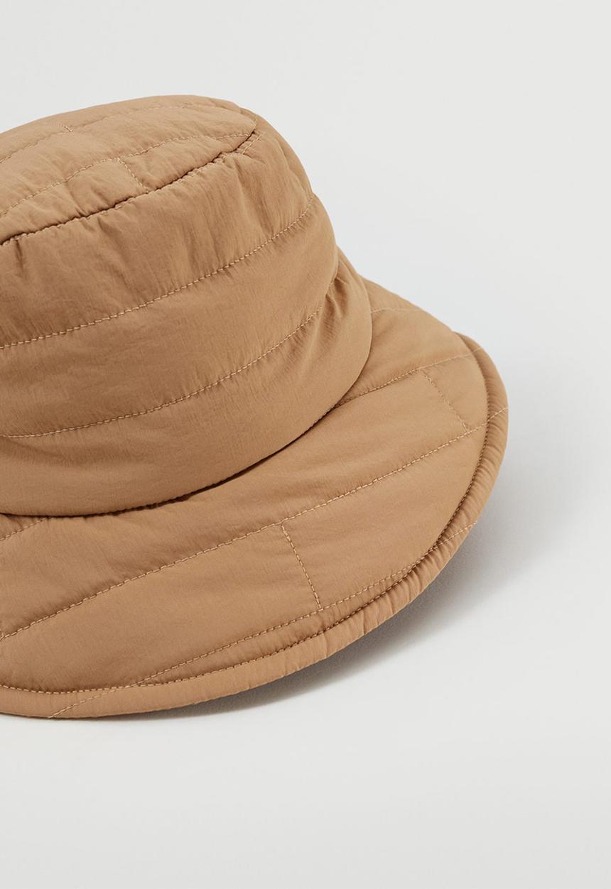 MANGO - Quilted bucket hat - brown