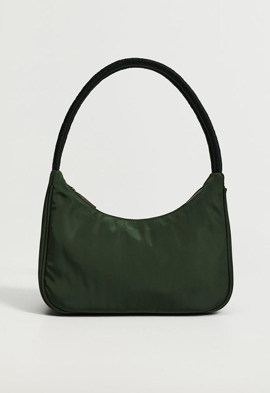 MANGO - Twisted strap baguette bag - green
