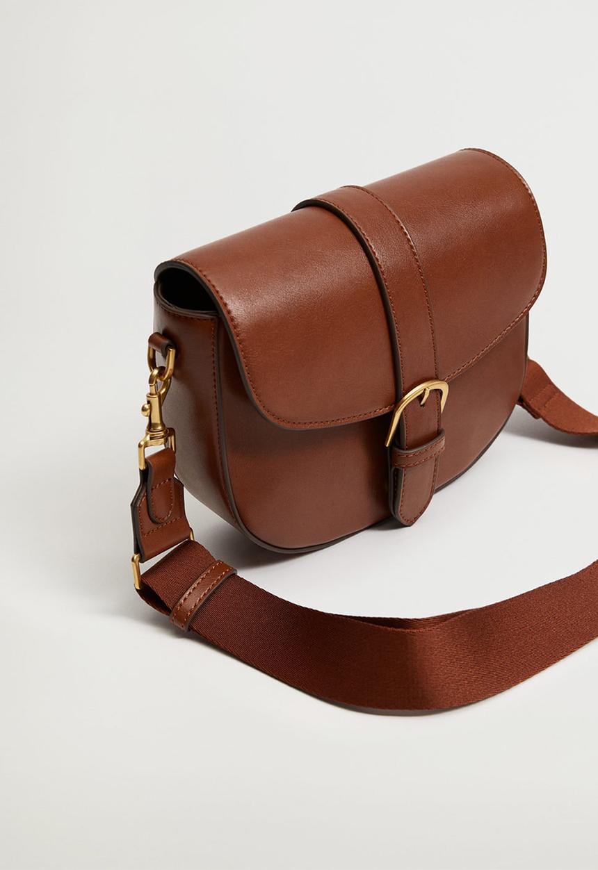 MANGO - Buckled flap bag - brown