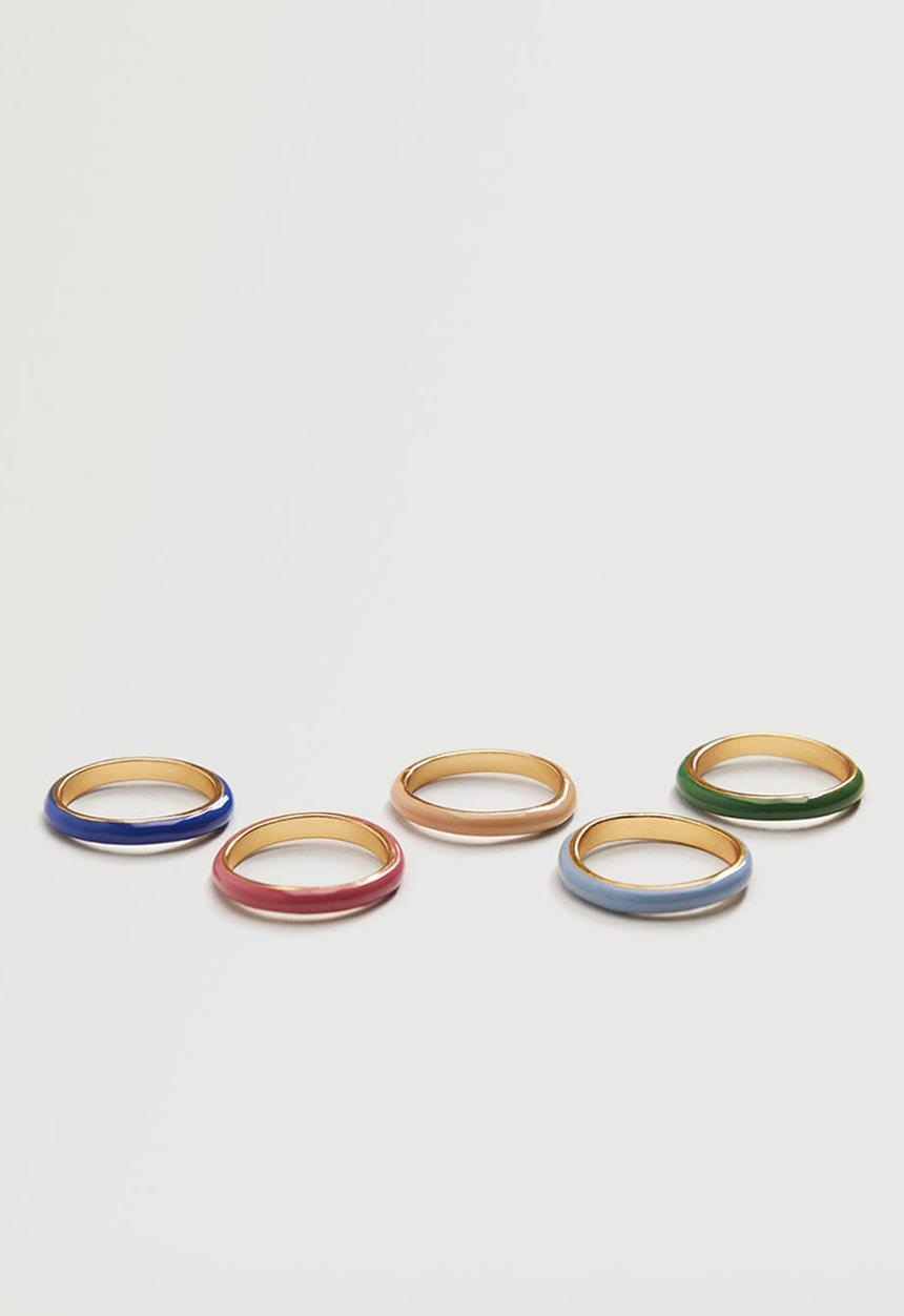 MANGO - Set of 5 combined rings - gold