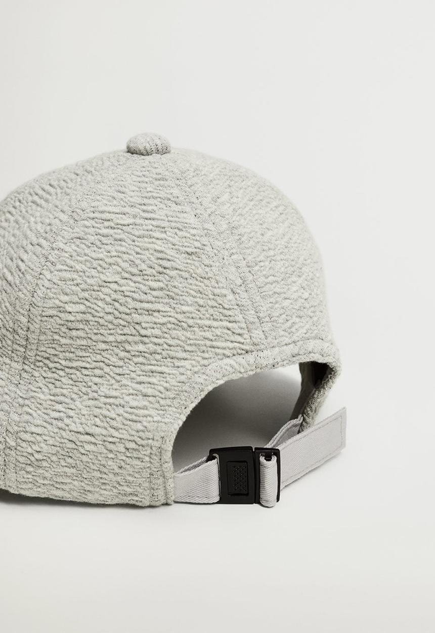 MANGO - Textured cap with visor - light heather grey