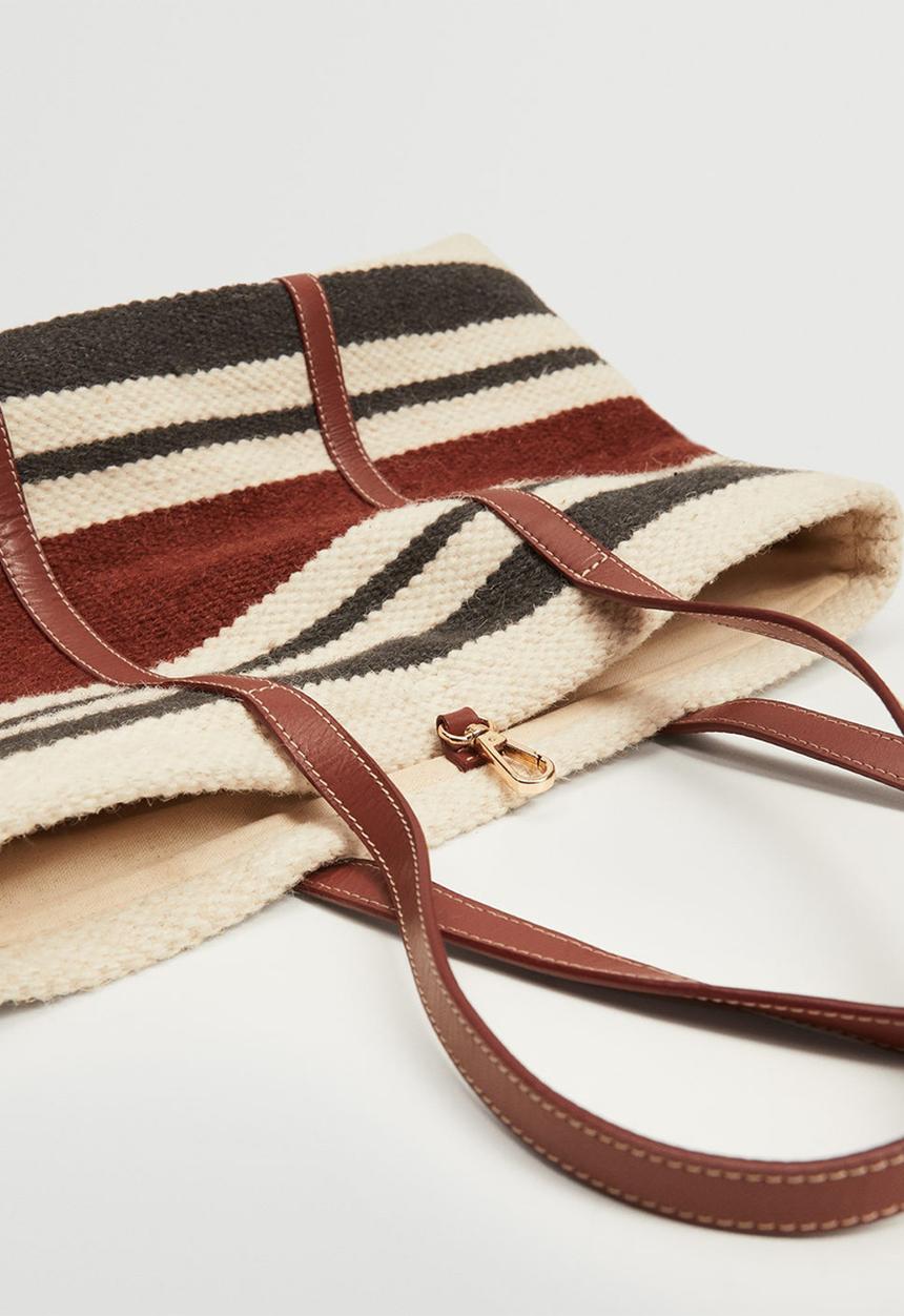 MANGO - Textured shopper bag - beige