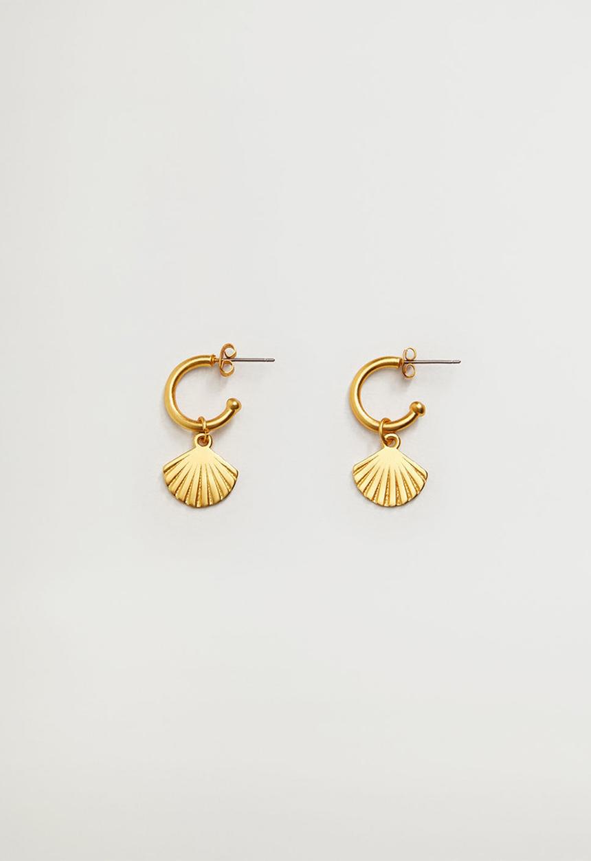 MANGO - Hoop pendant earrings - gold