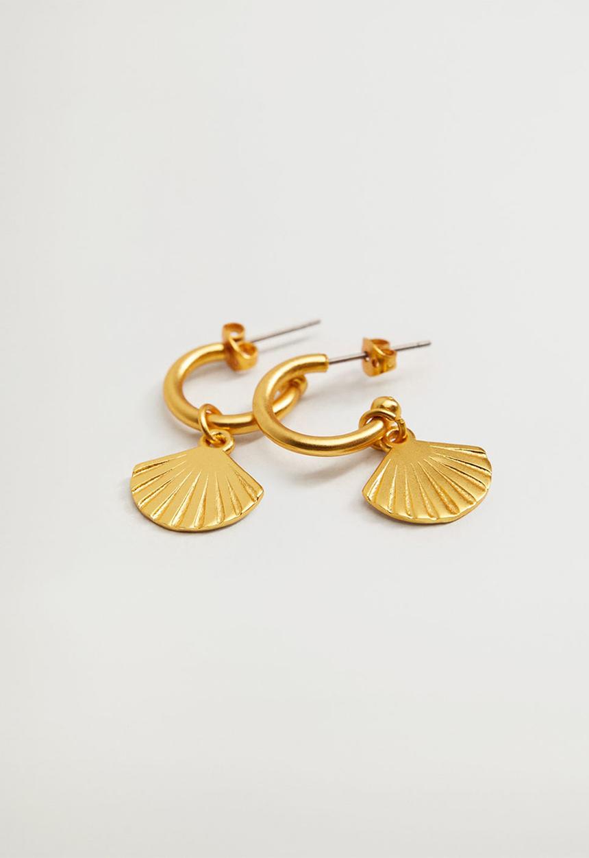 MANGO - Hoop pendant earrings - gold