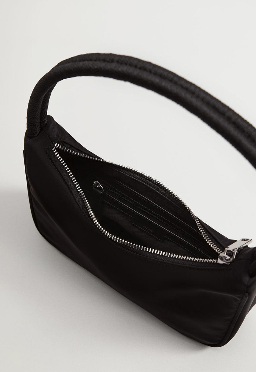 MANGO - Twisted strap baguette bag - black