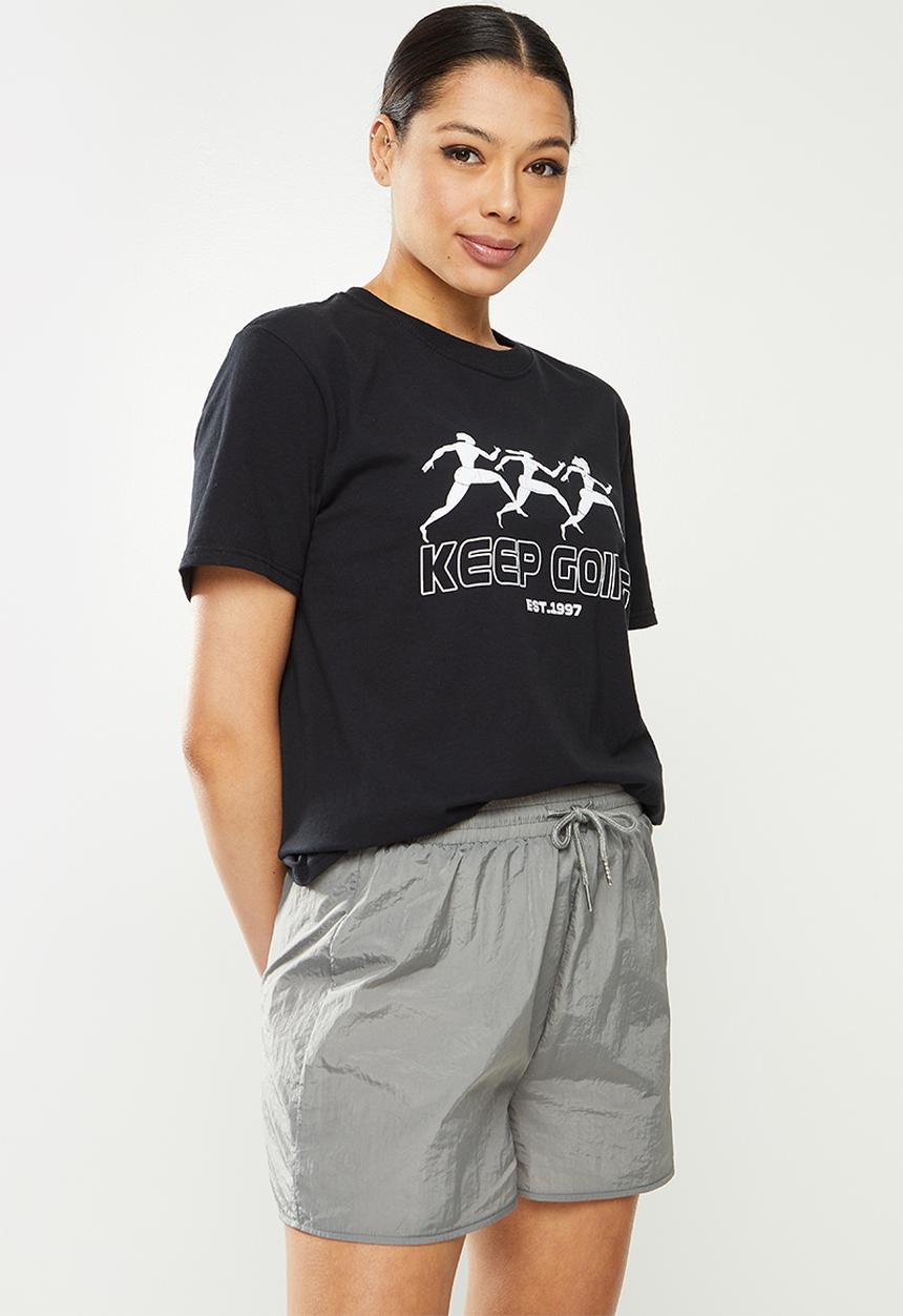 Missguided - Keep going oversized t-shirt - black