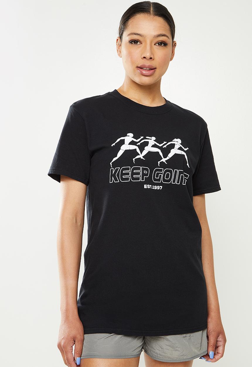 Missguided - Keep going oversized t-shirt - black