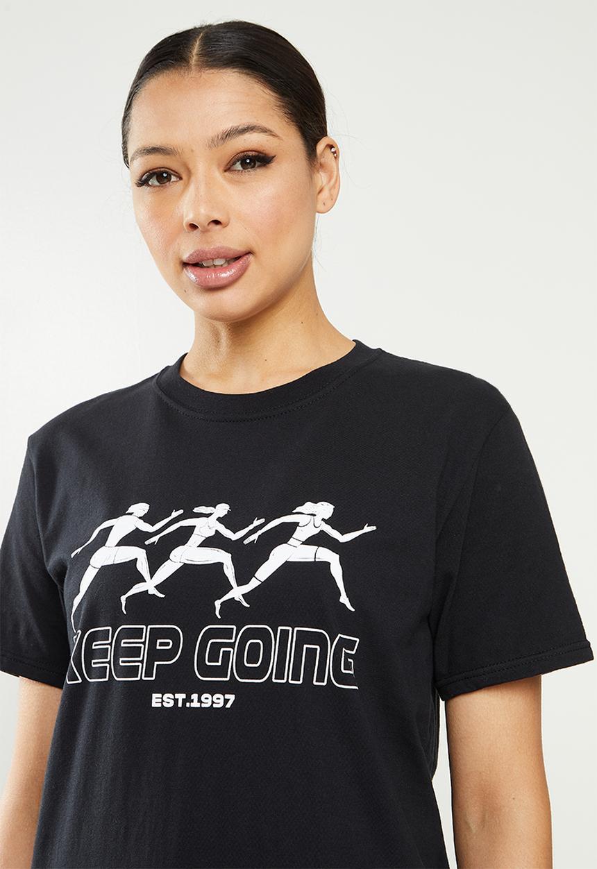 Missguided - Keep going oversized t-shirt - black