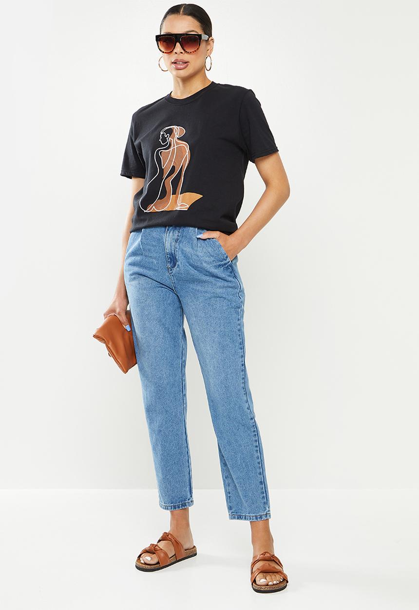 Missguided - Woman outline oversized t-shirt - black