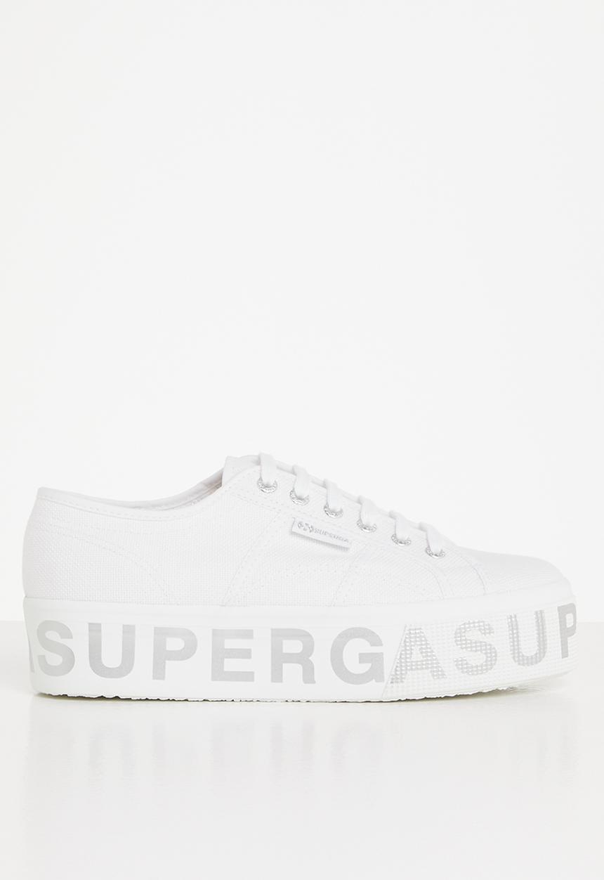 SUPERGA - 2790 cotlettering  bold lettering platfrom - white/silver
