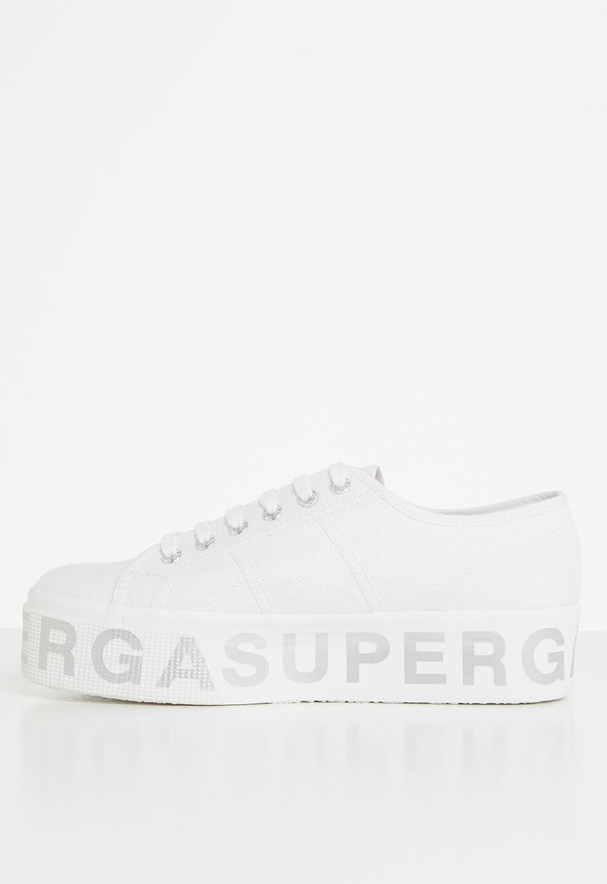 SUPERGA - 2790 cotlettering  bold lettering platfrom - white/silver