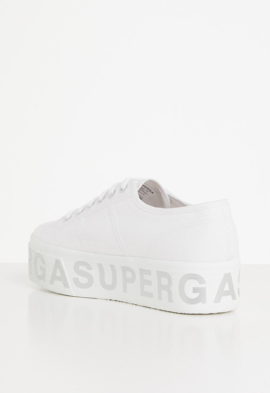 SUPERGA - 2790 cotlettering  bold lettering platfrom - white/silver