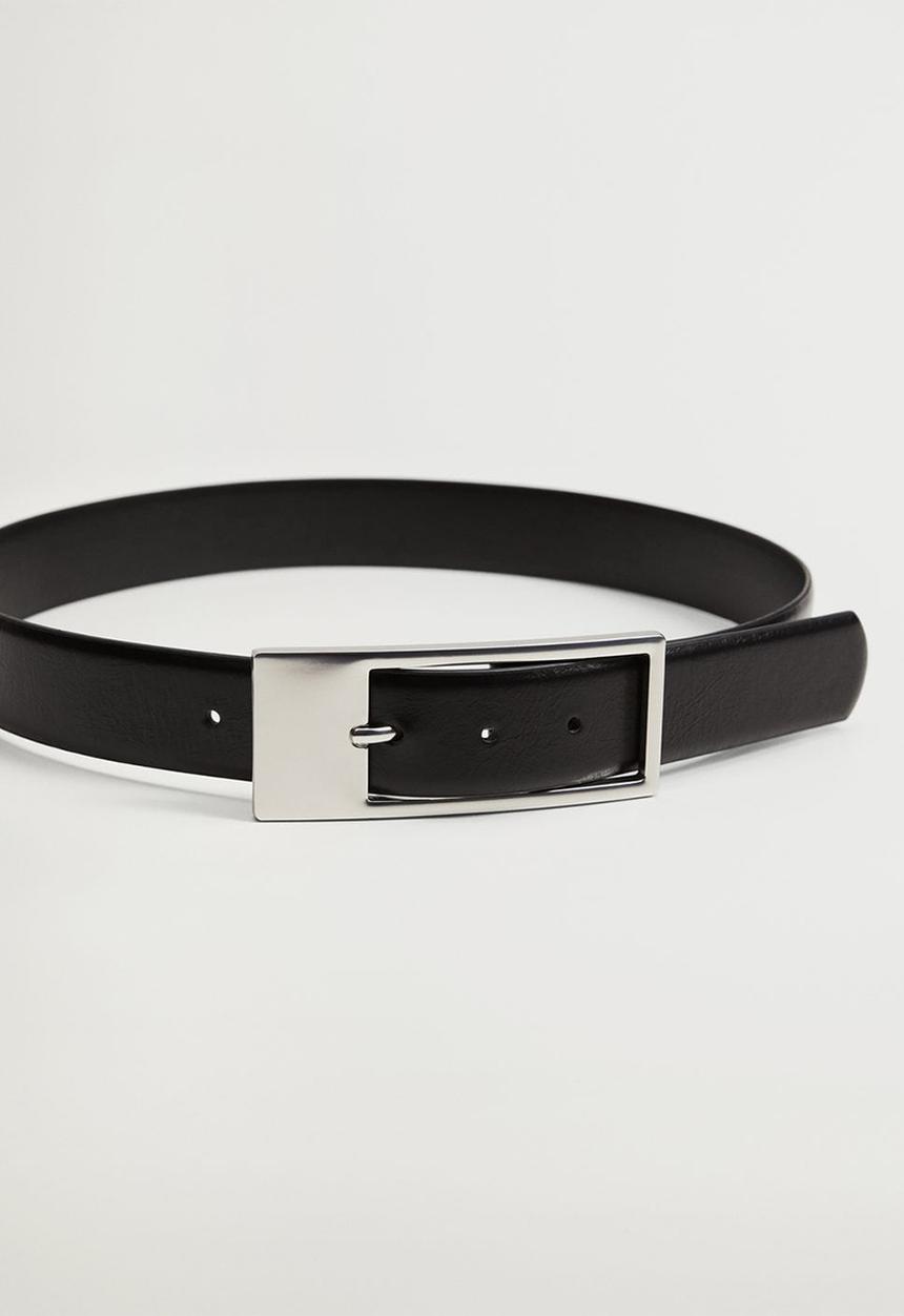 MANGO - Metal buckle belt - black