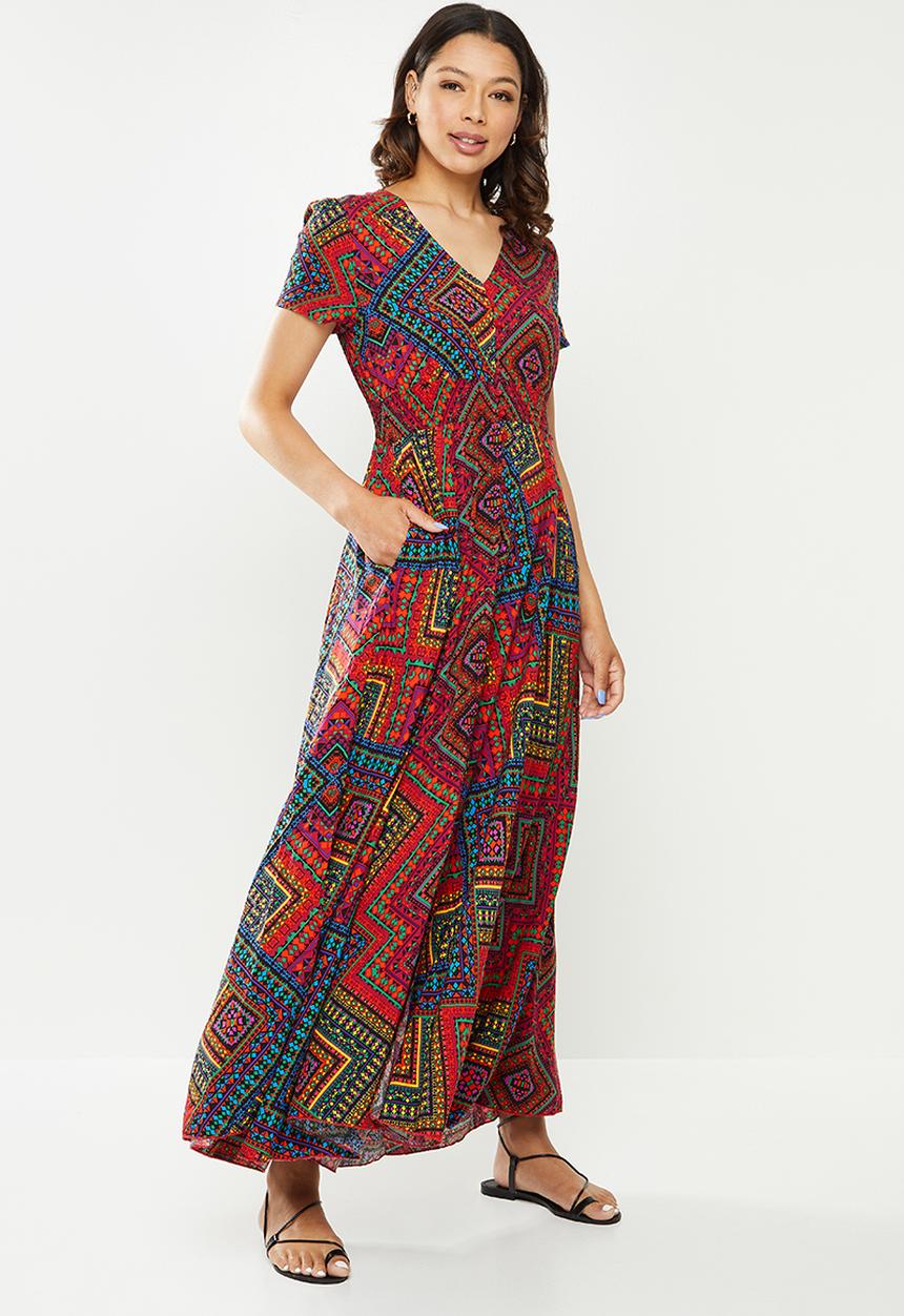 Stella Morgan - Aztec print maxi dress - red