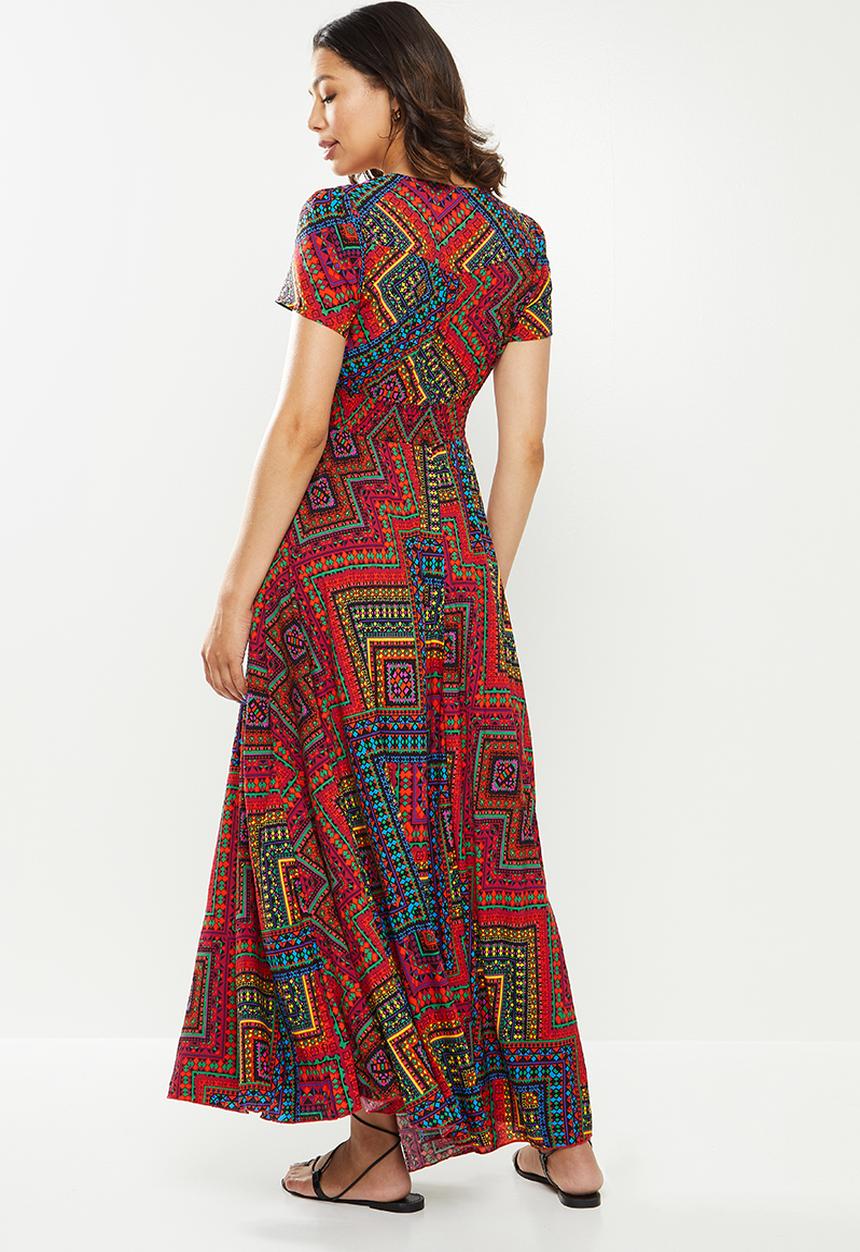Stella Morgan - Aztec print maxi dress - red