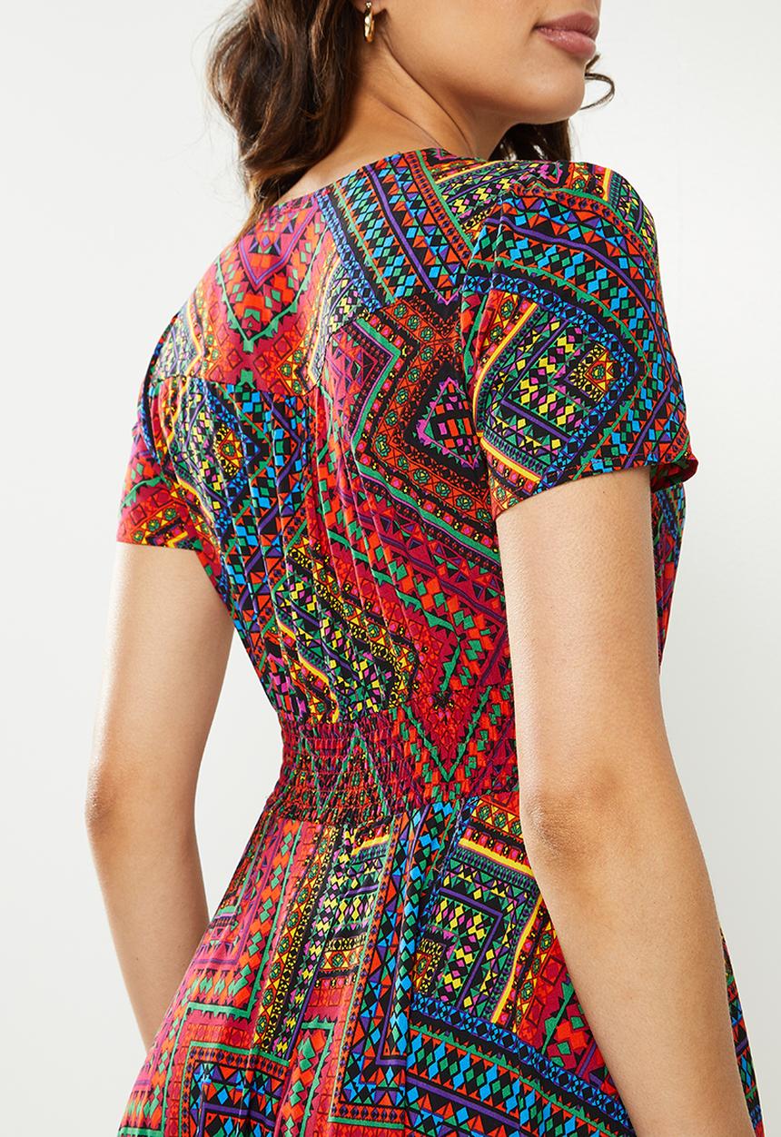 Stella Morgan - Aztec print maxi dress - red