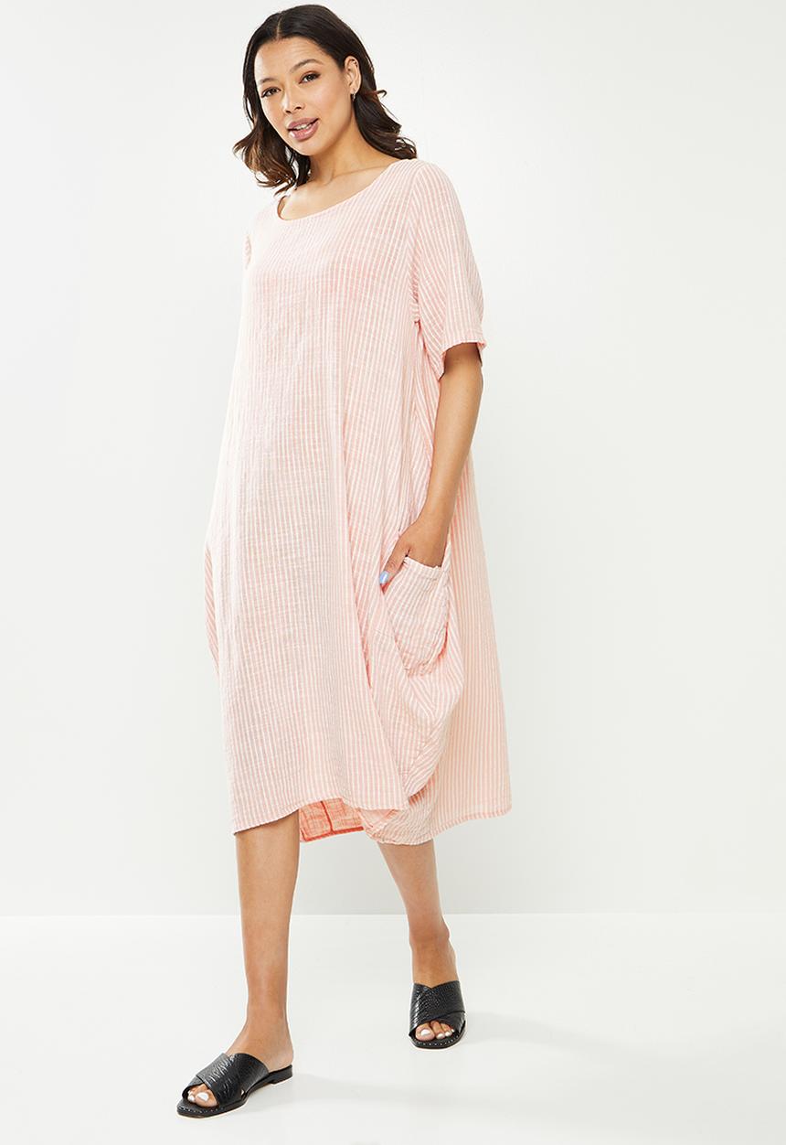 Stella Morgan - Striped detailed midi dress - pink