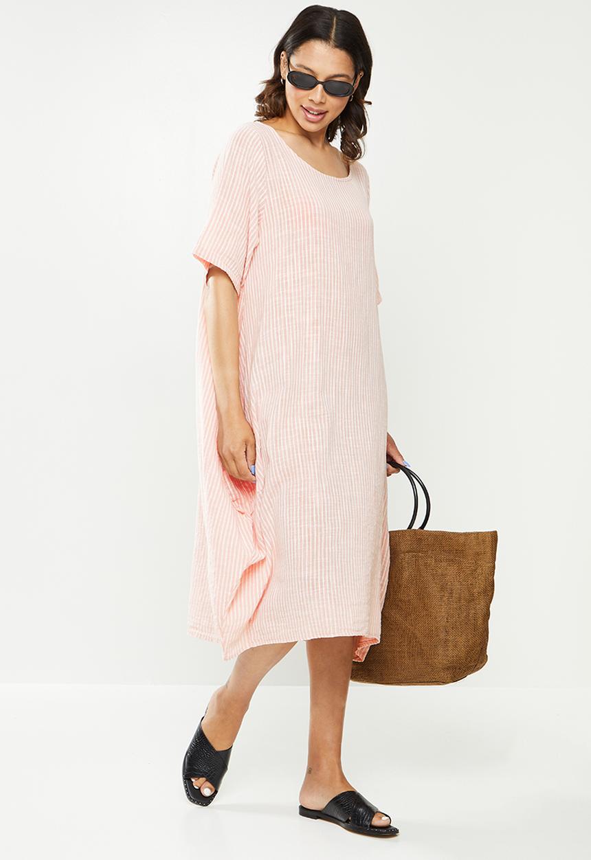 Stella Morgan - Striped detailed midi dress - pink