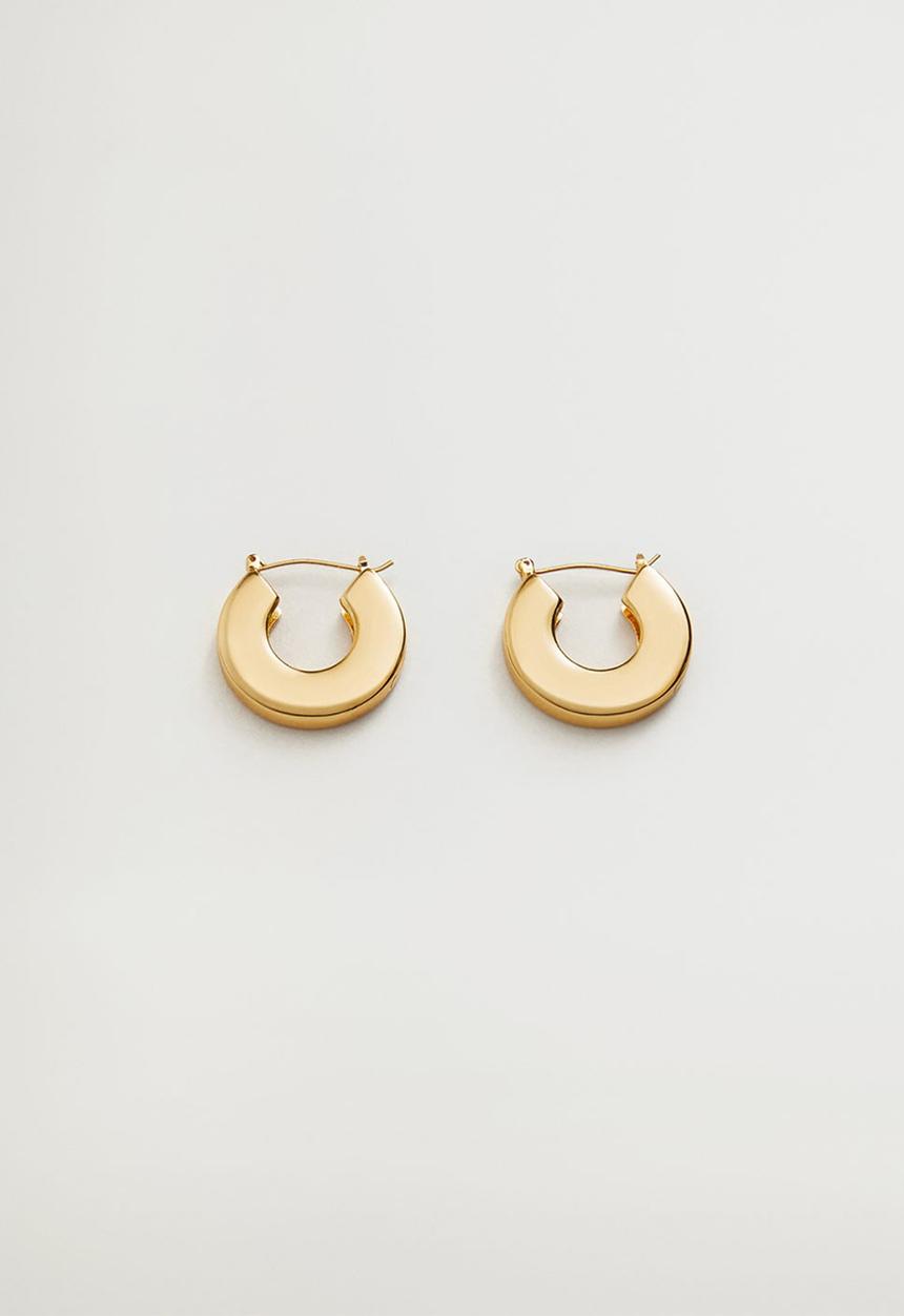 MANGO - Metallic hoop earrings / gold
