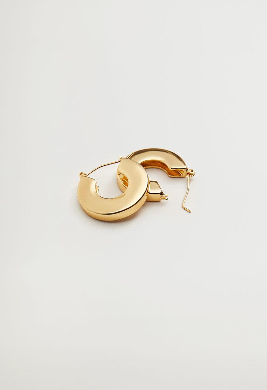 MANGO - Metallic hoop earrings / gold