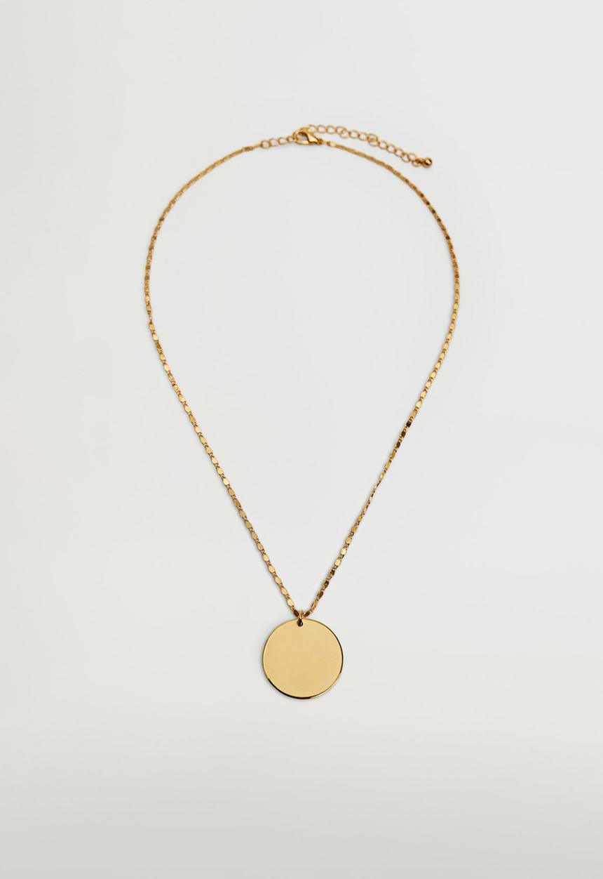 MANGO - Metallic medal necklace / gold