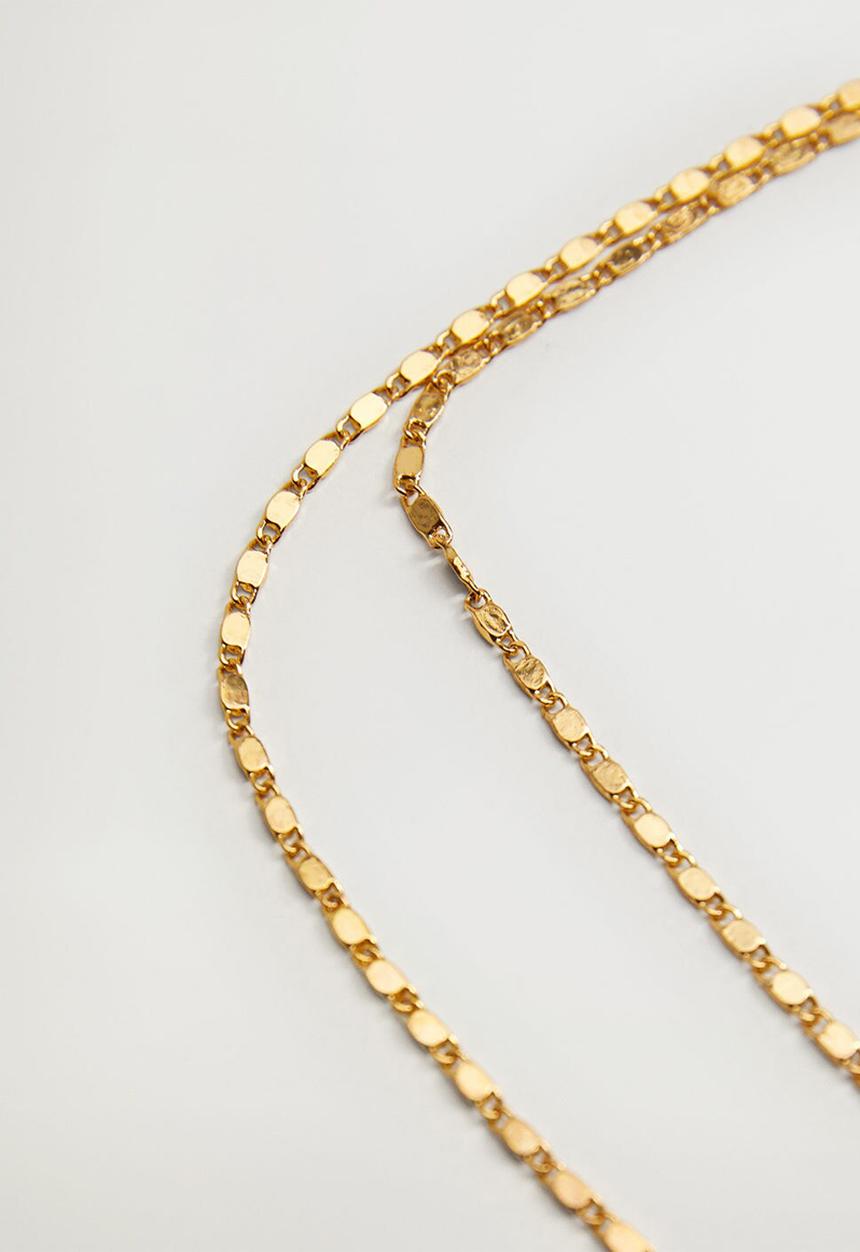MANGO - Metallic medal necklace / gold