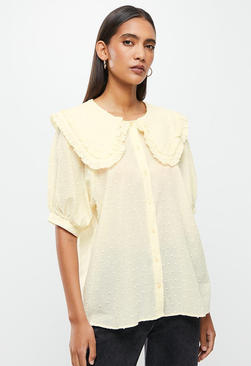 MANGO - Blouse amarilla - light yellow