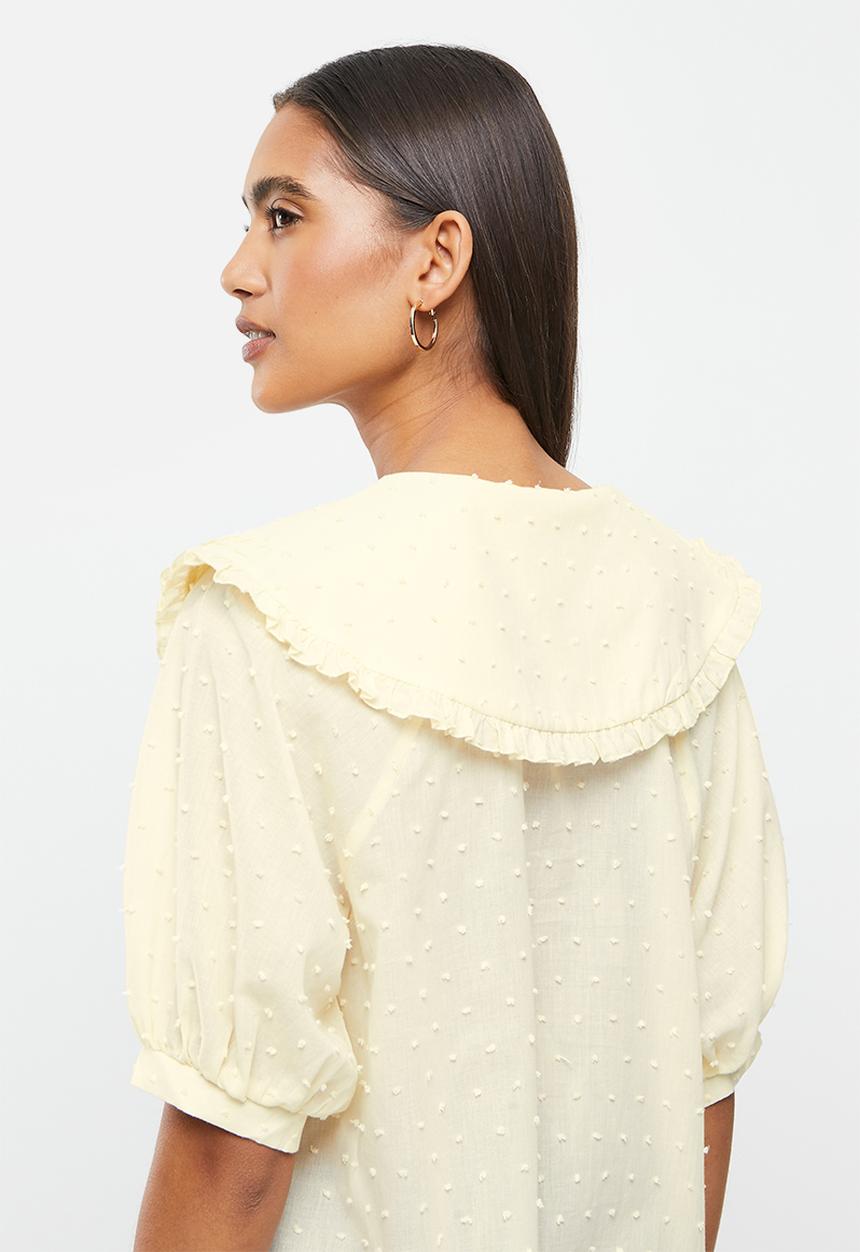 MANGO - Blouse amarilla - light yellow