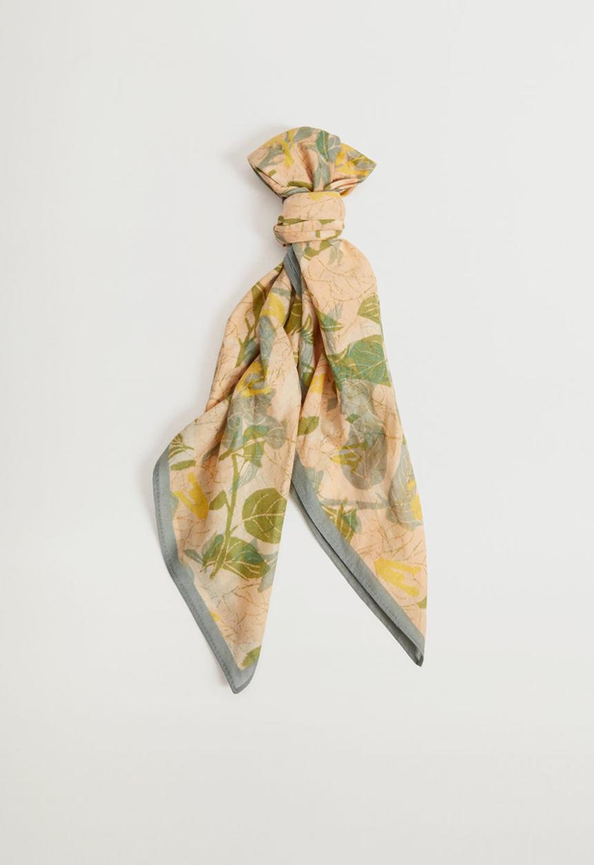 MANGO - Organic cotton scarf - aqua green