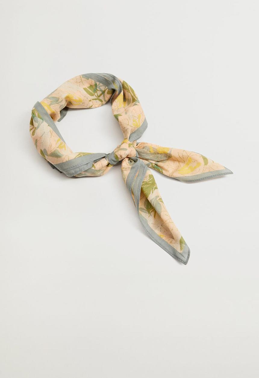 MANGO - Organic cotton scarf - aqua green