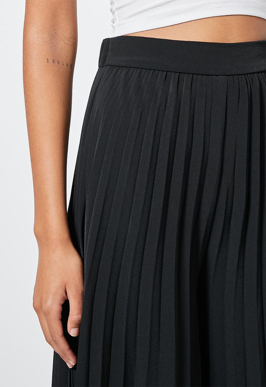 VELVET - Pleated palazzo - black