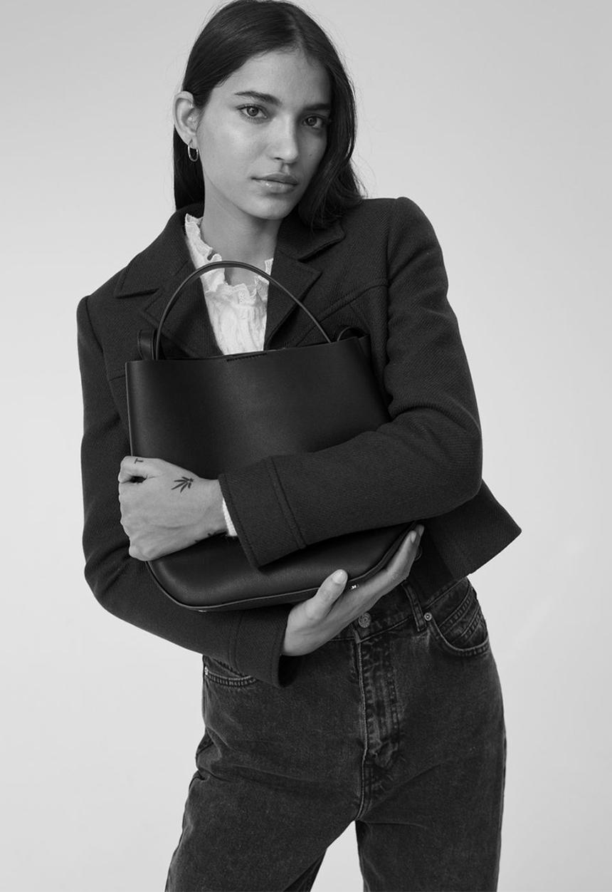 MANGO - Minimalist bag - black