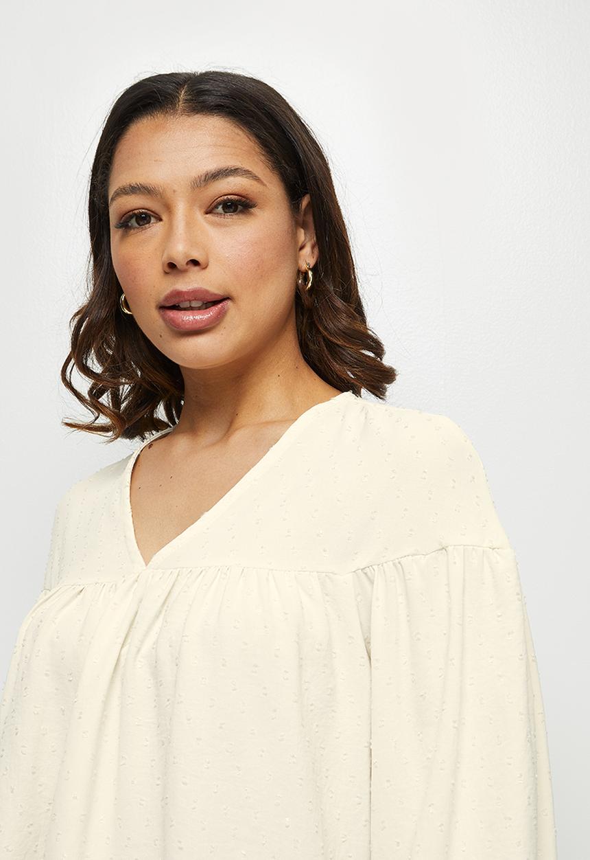 edit - Dobby femme blouse - white