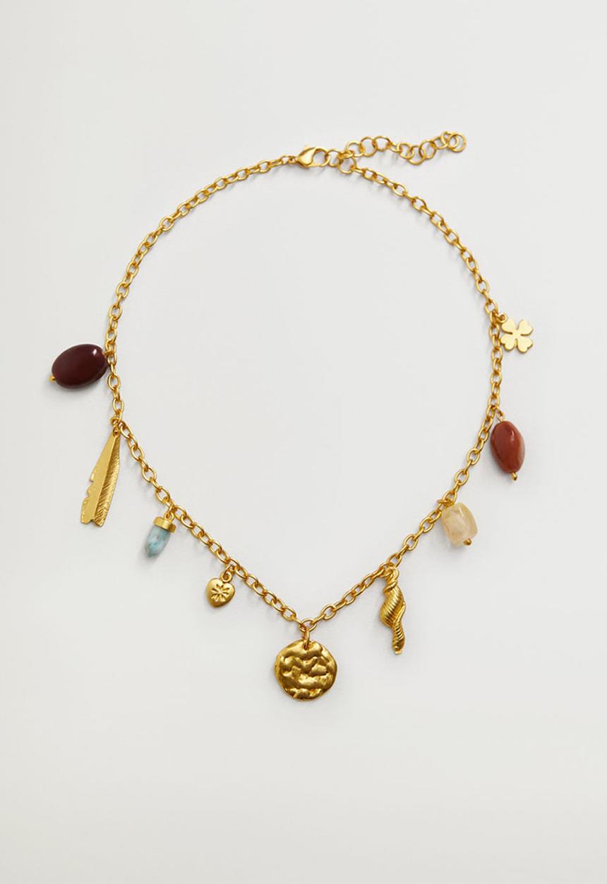 MANGO - Mixed bead necklace \ gold