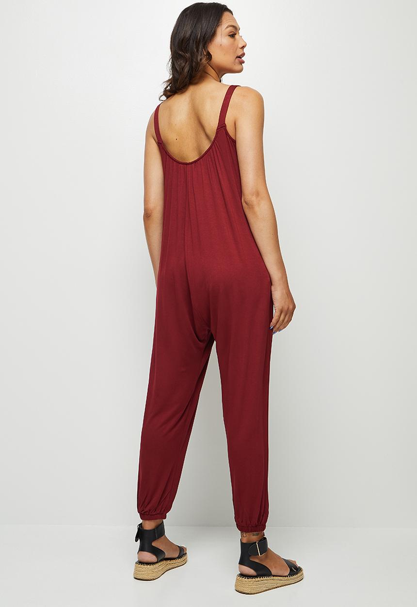 edit - Oversized harem jumpsuit - dark berry