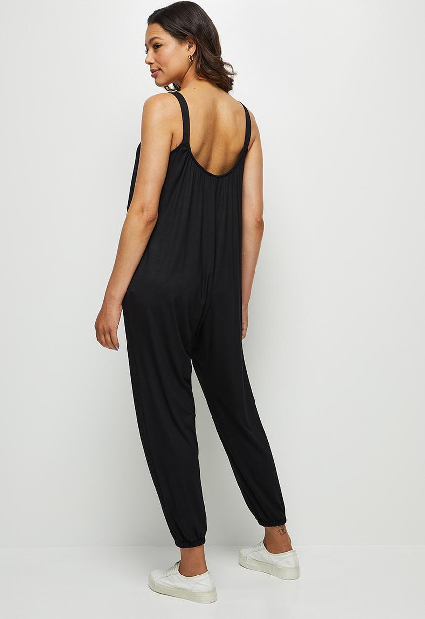edit - Oversized harem jumpsuit - black