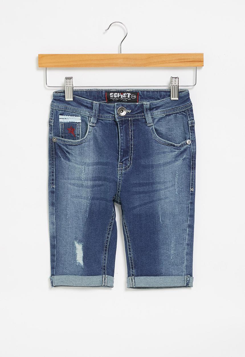 SOVIET - B major boys denim short - blue