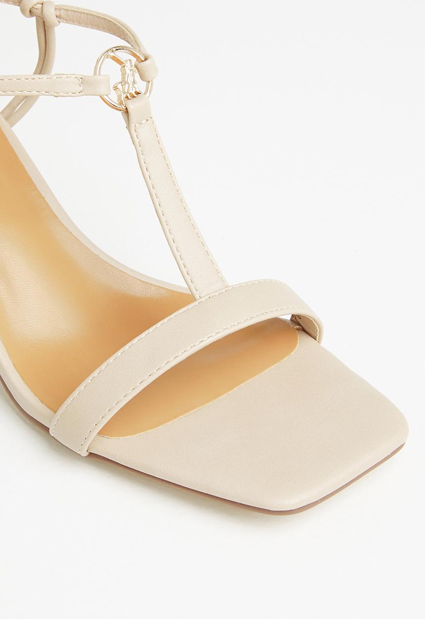 POLO - Darla t-bar block heel sandal - cream