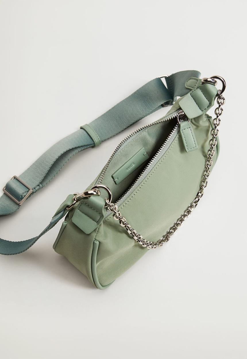 MANGO - Multi-position baguette bag - aqua green