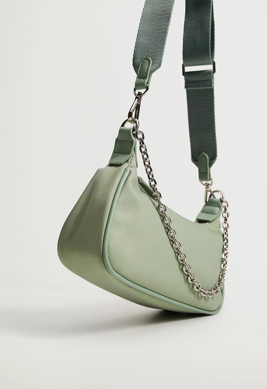 MANGO - Multi-position baguette bag - aqua green