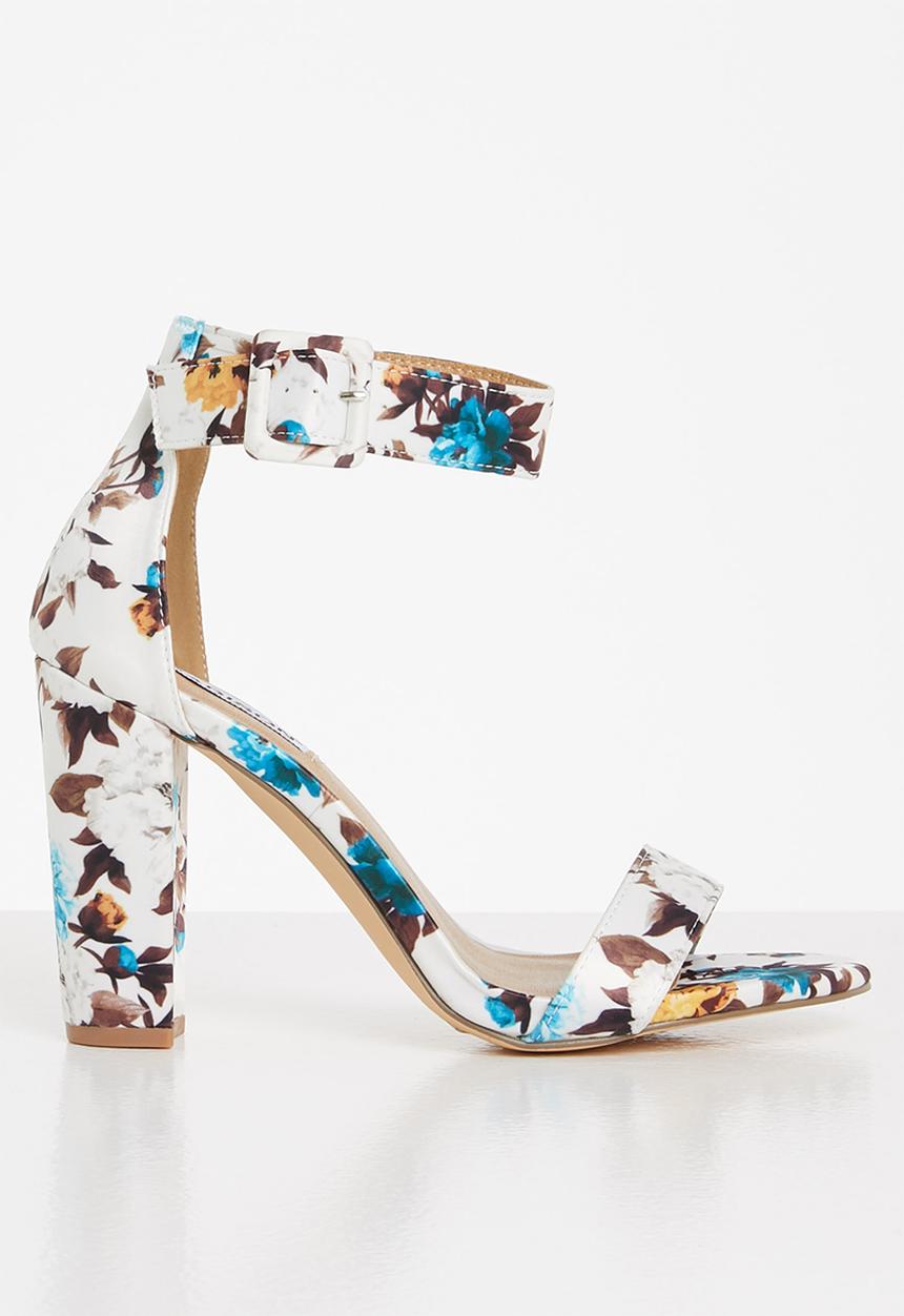 Madison® - Astrid ankle strap block heel - blue floral