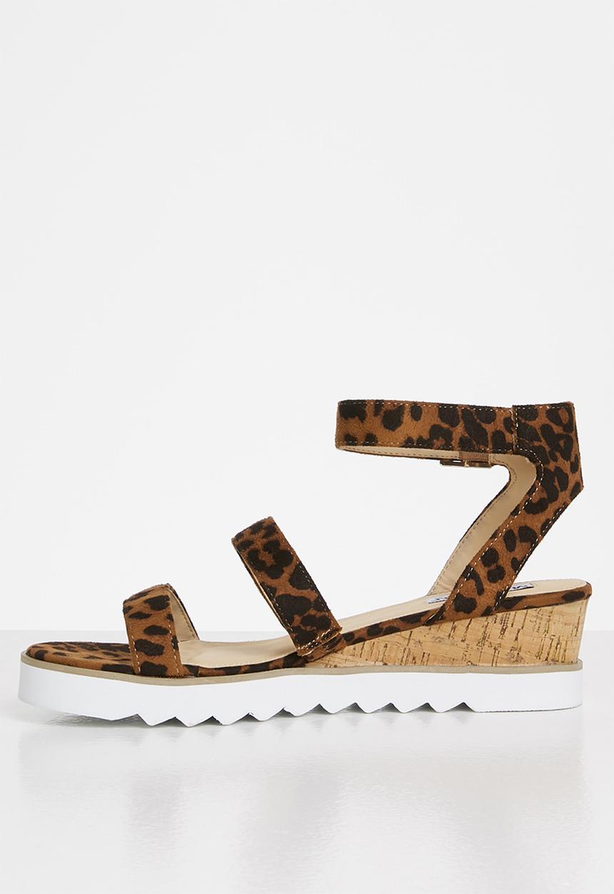 Madison® - Erika ankle strap wedge heel - brown & black 