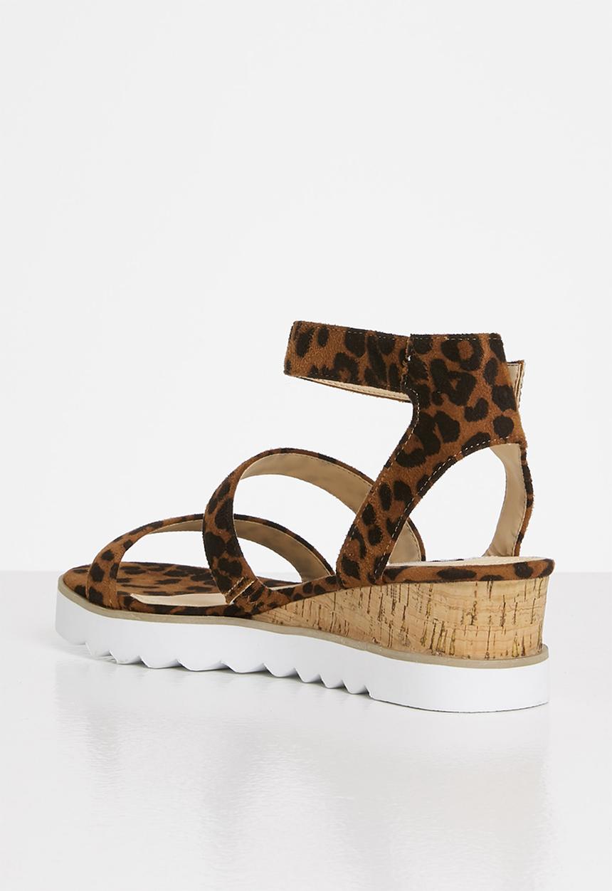 Madison® - Erika ankle strap wedge heel - brown & black 