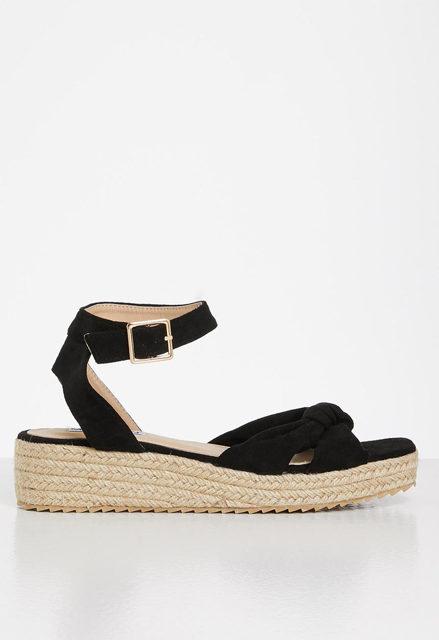 Madison® - Ingrid espadrille flatform sandal - black