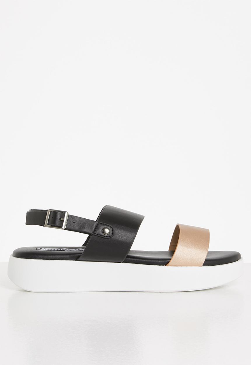 Madison® - Evelyn slingback flatform sandal - black & rose gold
