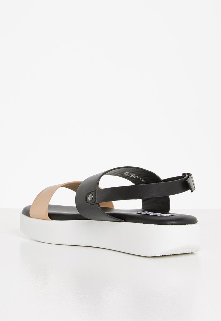 Madison® - Evelyn slingback flatform sandal - black & rose gold