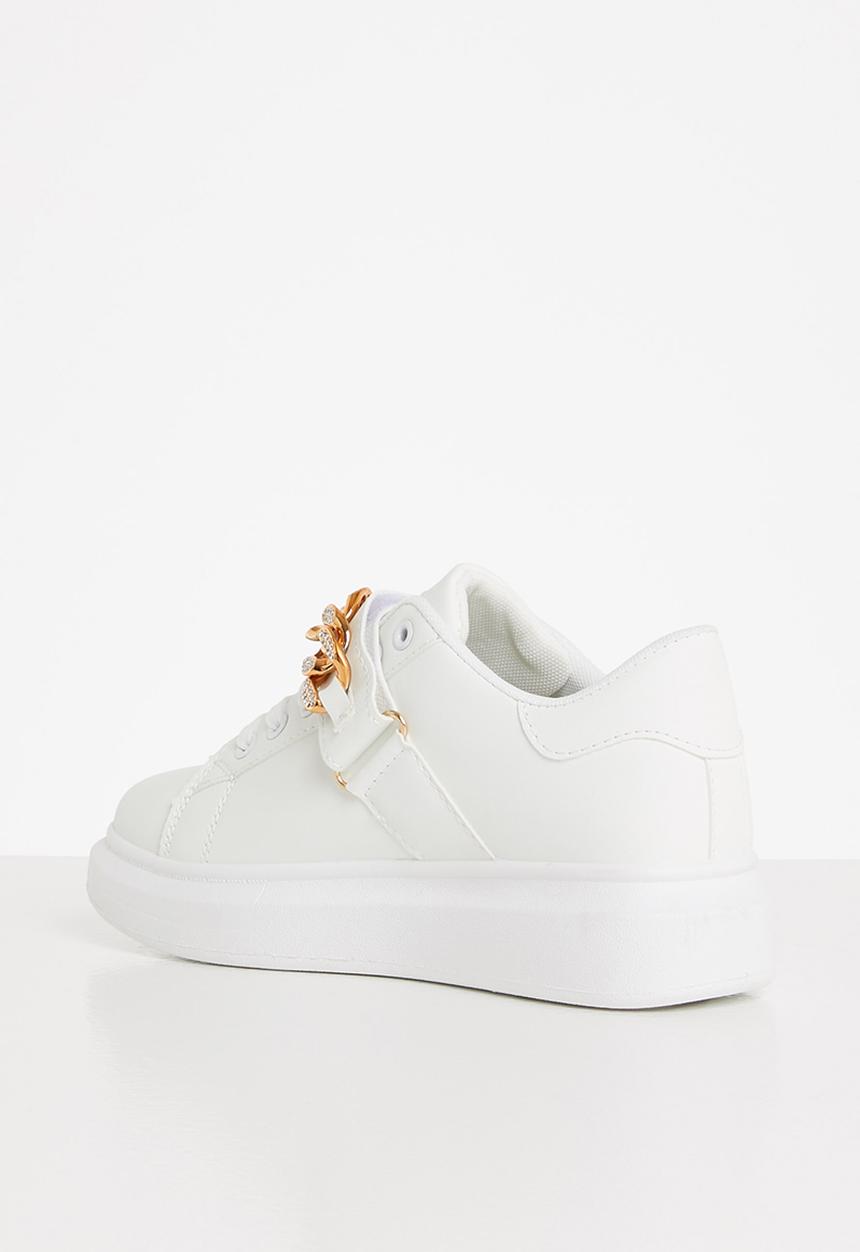 Plum - Gazer chain strap sneaker - white