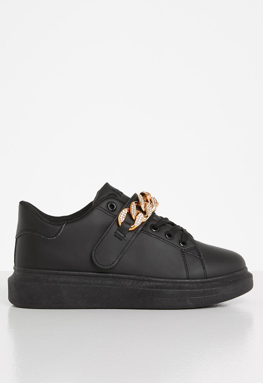 Plum - Gazer chain strap sneaker - black